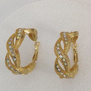 New 18k Gold Plated Earrings with Rhinestone